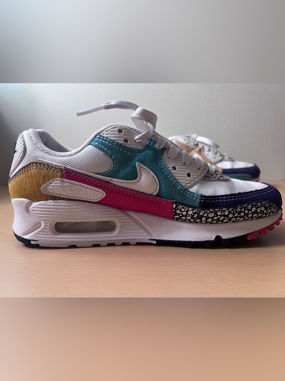 Nike Air Max 90 Safari Mix Animal White Women’s Shoes Size 6.5 - Picture 8 of 13